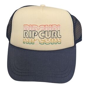 Rip Curl Women's Day Break Trucker Snapback Rainbow Logo Hat Surf Mesh NWT